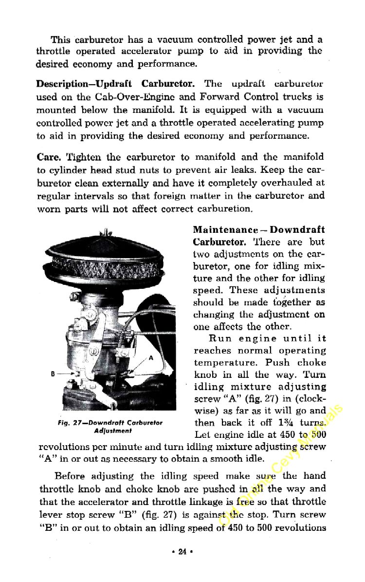 1953 Chevrolet Trucks Operators Manual Page 45